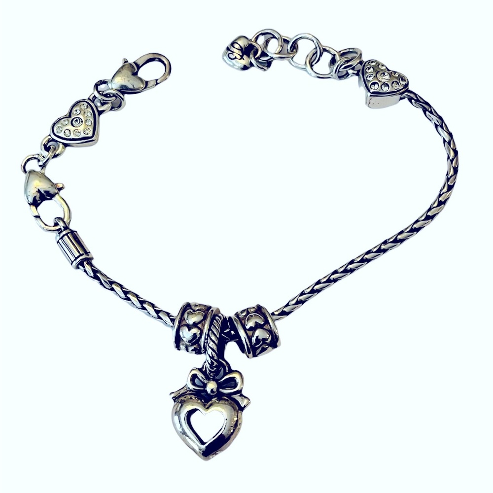 Brighton Bracelet with Heart Slide including a Heart Charm and 2 Heart S…